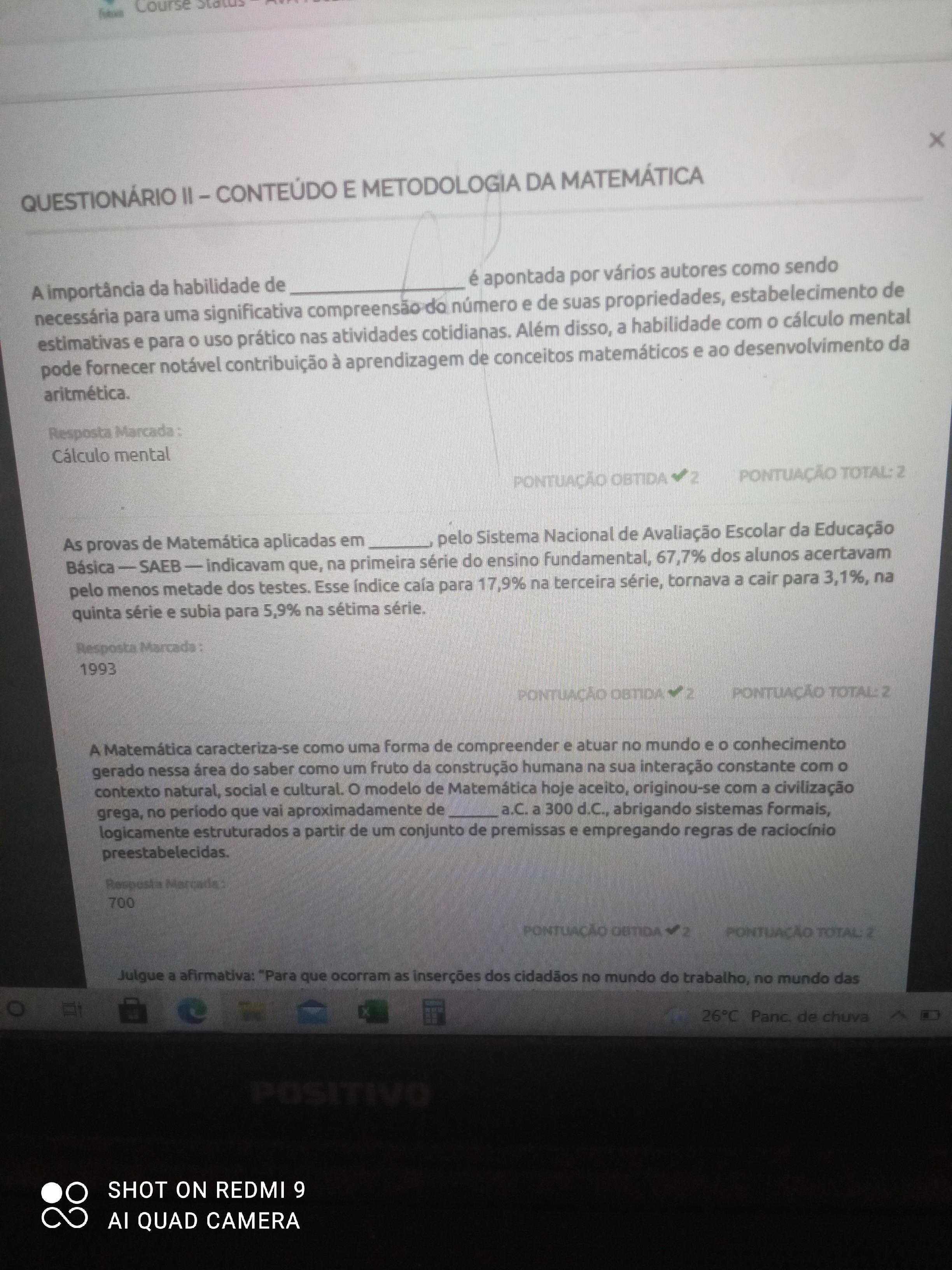 ATIVIDADE DE MATEMÁTICA - 2º ANO - Questionário