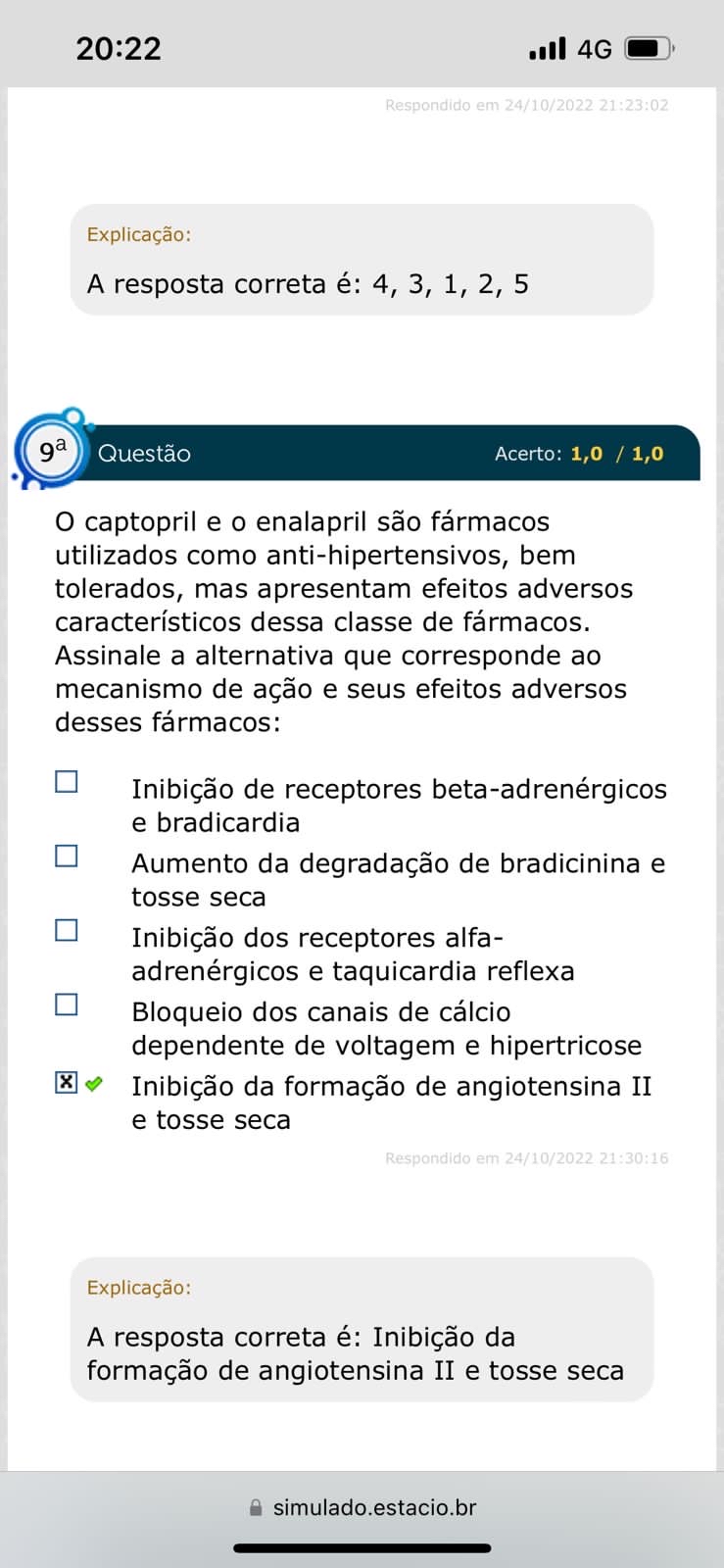 Simulado Farmacologia Básica - Biomedicina