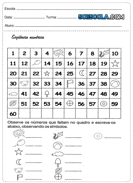 Atividades de Matemática para o 1º Ano para Imprimir