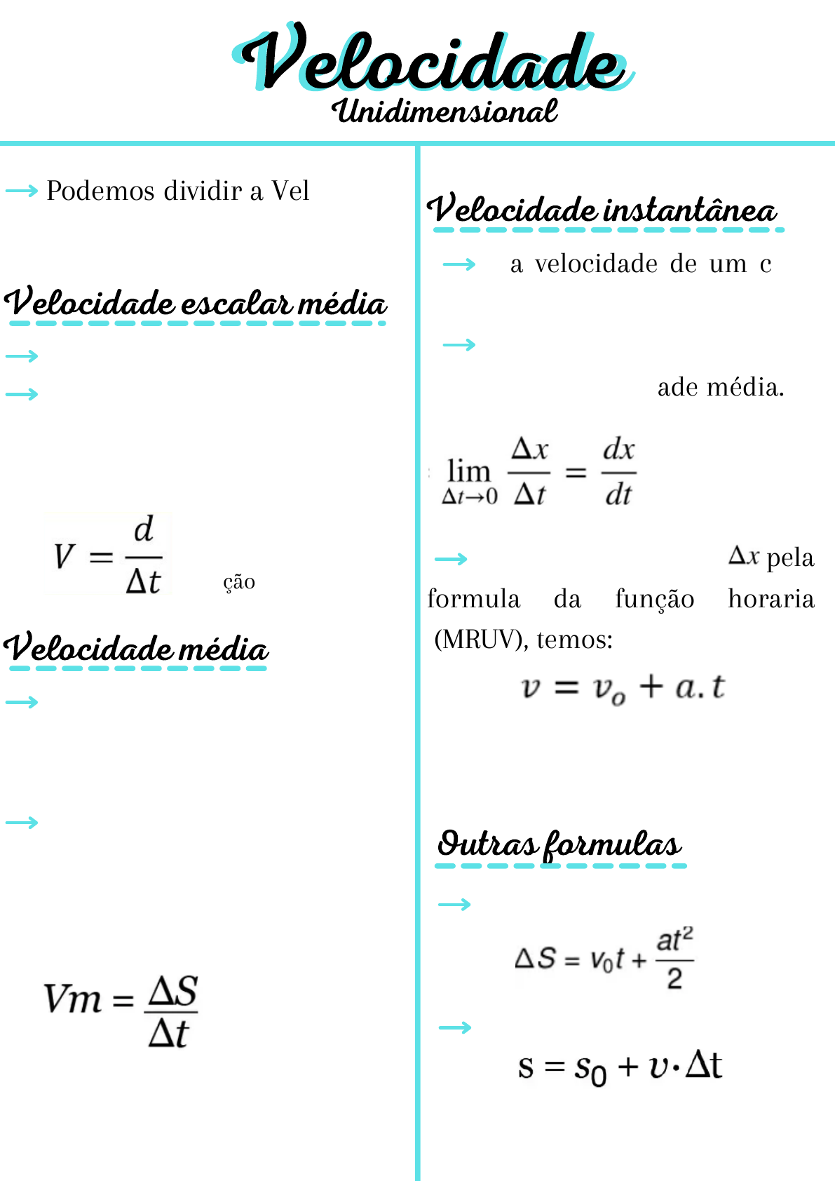 Grátis: Física 1 - Velocidade - Material Claro e Objetivo em PDF para  Estudo Rápido, image size:1191x1684