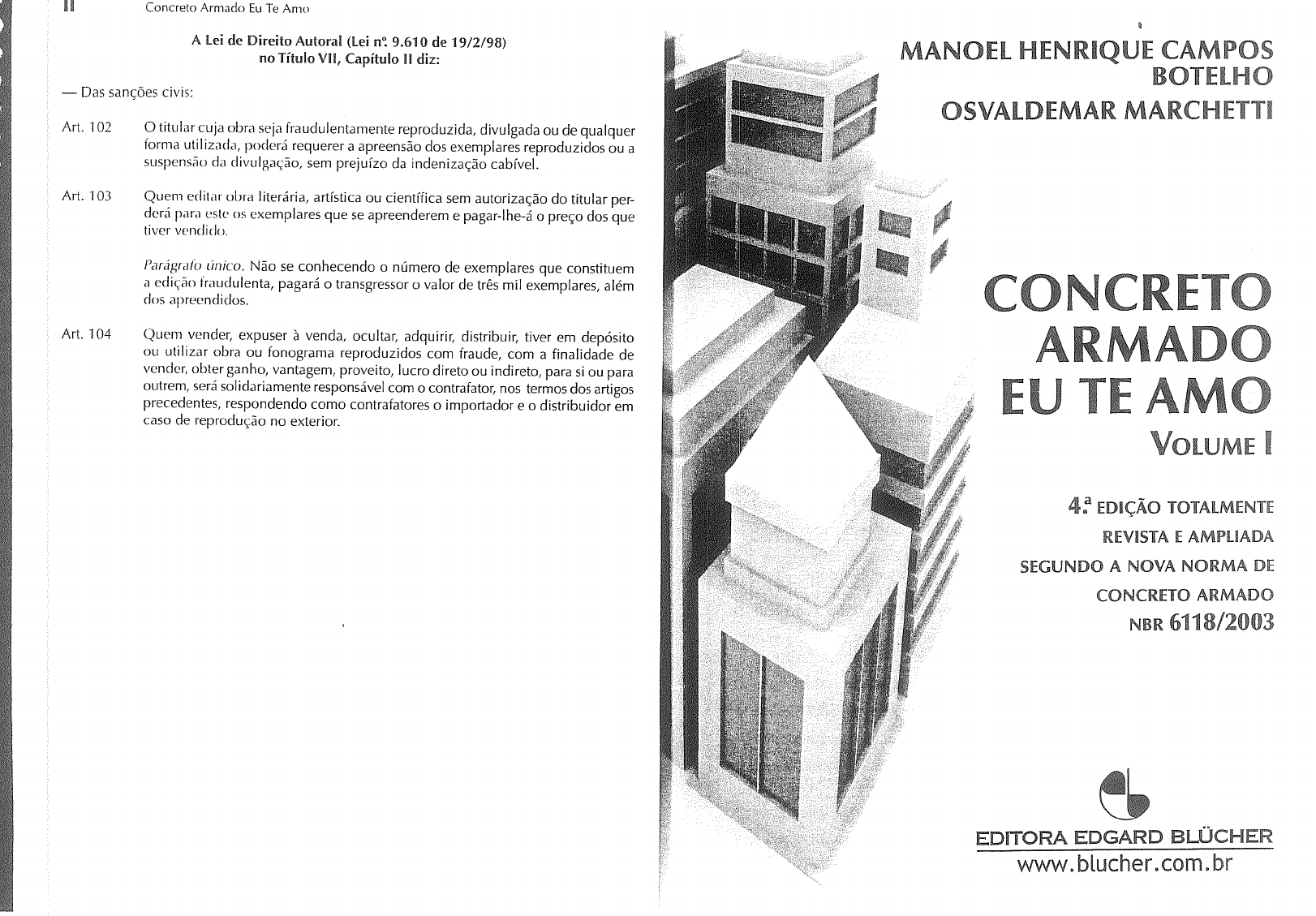 CONCRETO ARMADO EU TE AMO VOL. 1 - Concreto I