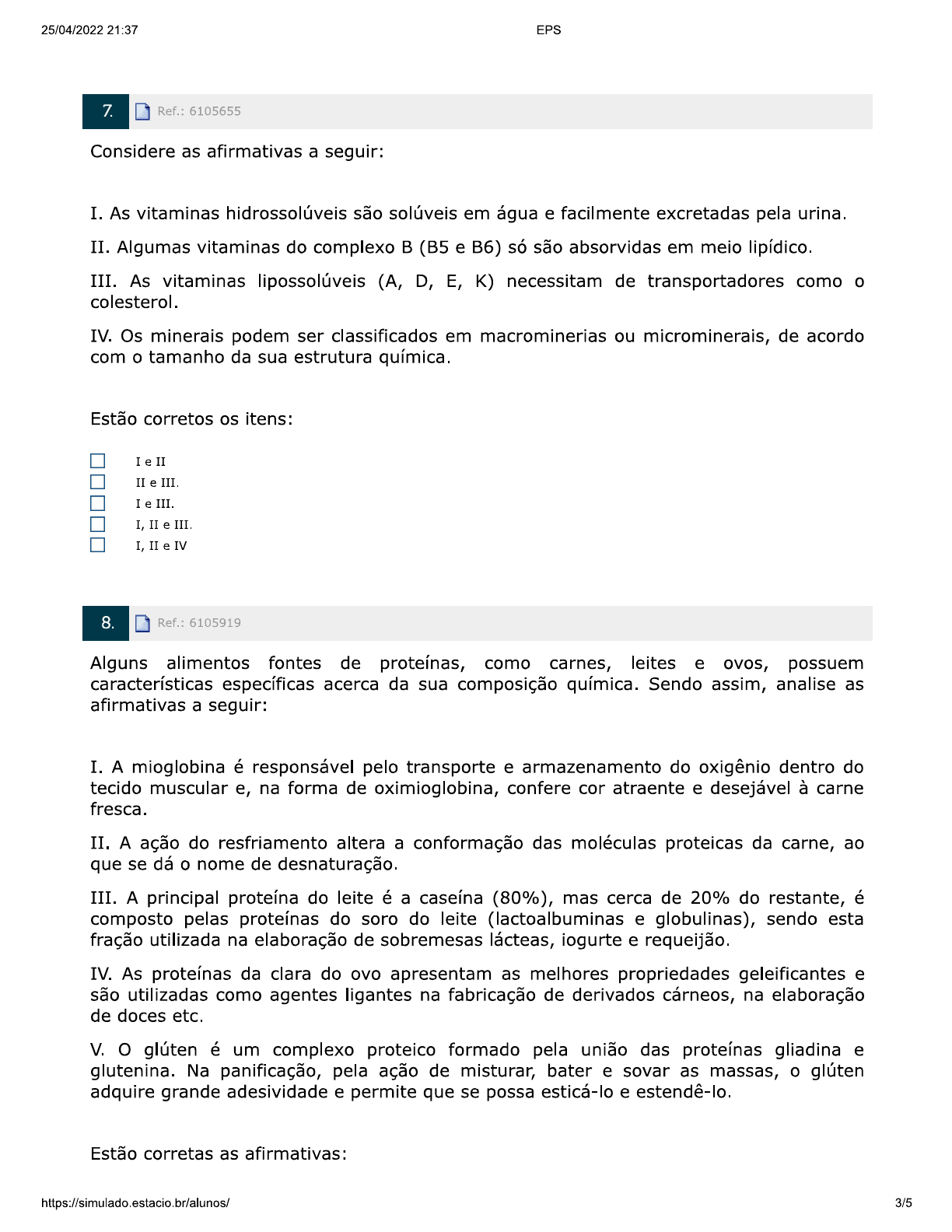 PROVA COMPOSICAO DE ALIMENTOS - Composição dos Alimentos