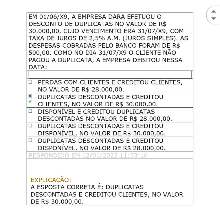 Em 01/06/x9 A Empresa Dara Efetuou O Desconto