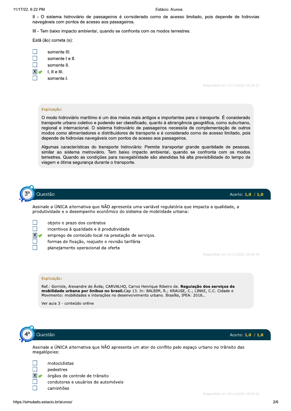 Simulado 2 Transporte - Mobilidade E Sistemas De Transporte