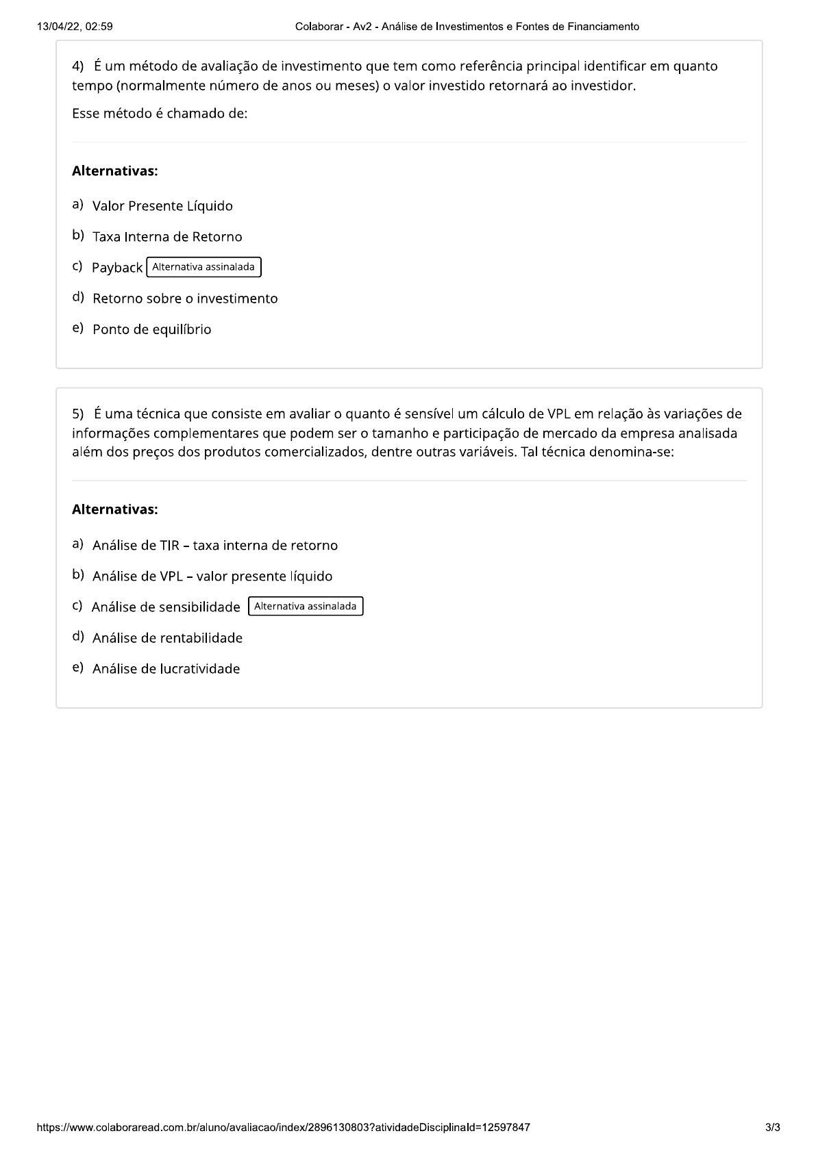 Av2 - Análise De Investimentos E Fontes De Financiamento ...