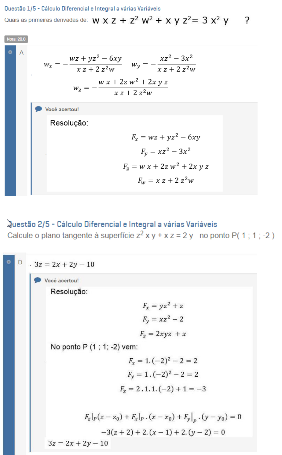 Calculo Diferencial E Integral Varias Variaveis Apols Eletricidade