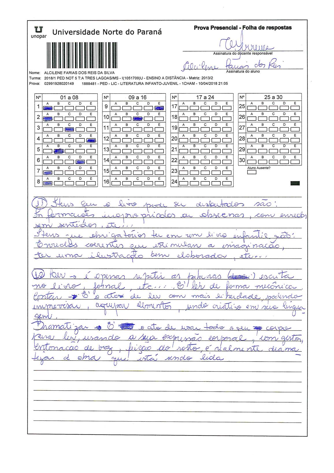 Prova Presencial Unopar Teorias E Praticas Do Curriculo