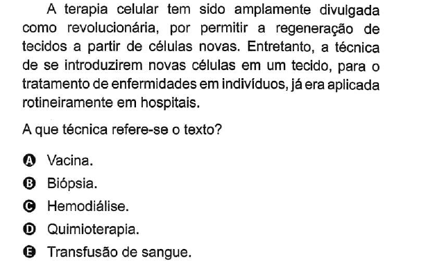 Biologia ENEM Questoes por assunto - GOSTARIA DE BAIXAR TODAS AS LISTAS DO  PROJETO MEDICINA DE UMA - Studocu