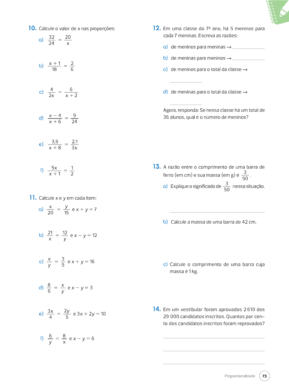 Matemática EF º Ano Proporcionalidade razão e proporção exercícios Matemática Básica