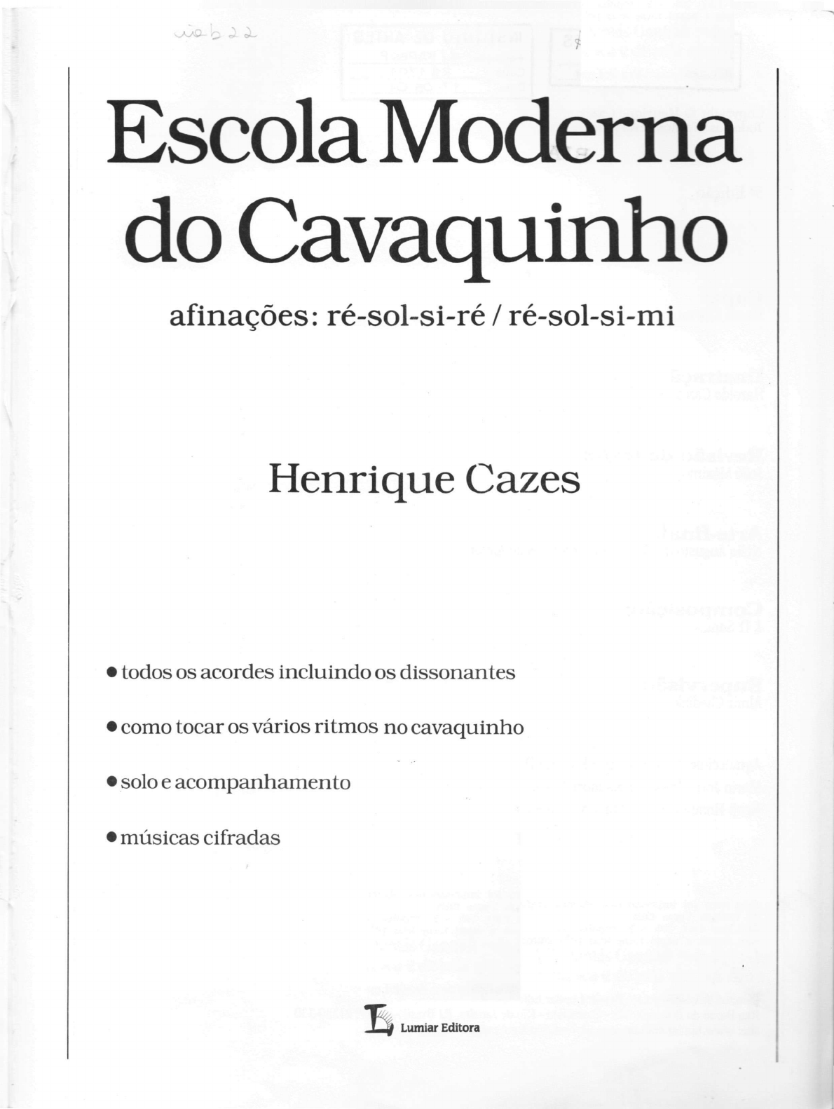 Caderno De Cavaquinho 54 Músicas Com Cifras Solos E Ritmos