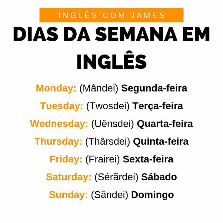 Os dias da semana em inglês! - inFlux