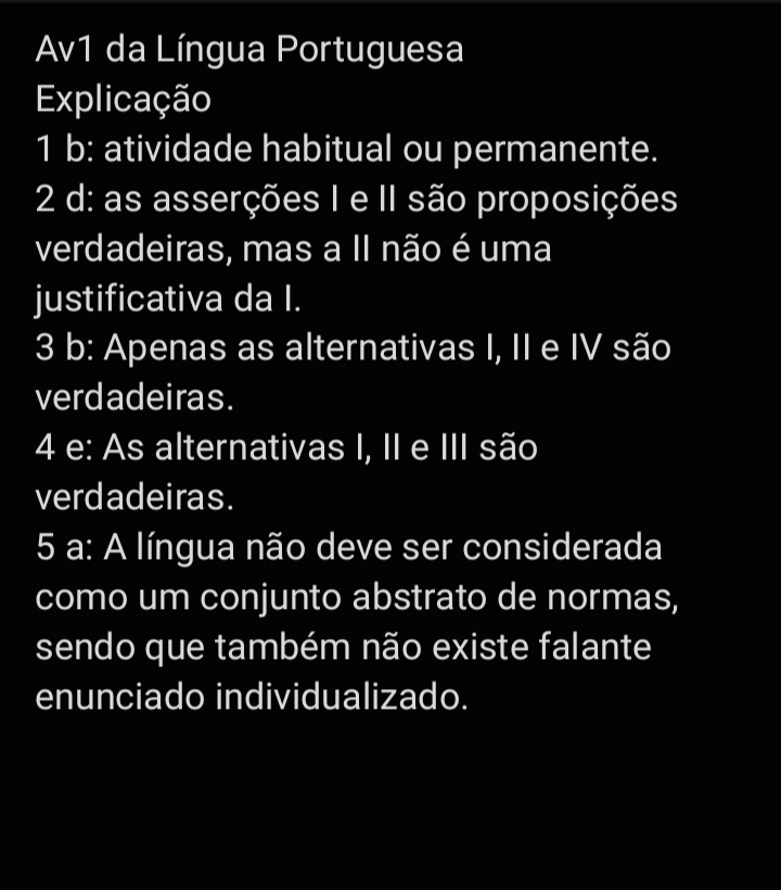 Av1 Aprendizagem Da Língua Portuguesa - Pedagogia