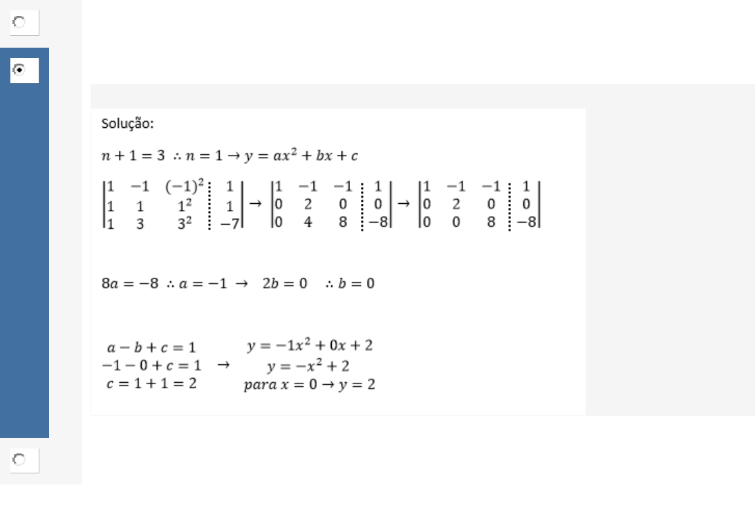 Quiz sobre o cálculo do discriminante de um polinômio - teste de matemática  online - Solumaths