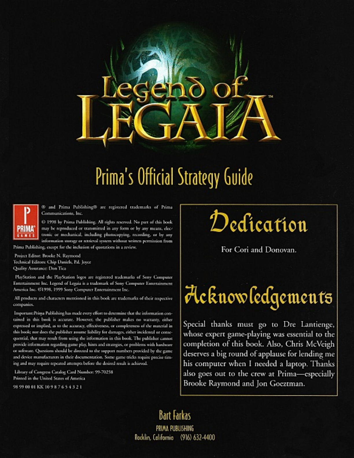 Prima's Legend of Legaia order Strategy Guide