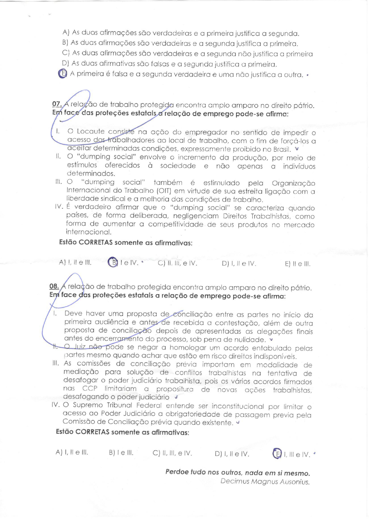 Prova De Direito De Trabalho II P2 - Direito Do Trabalho I