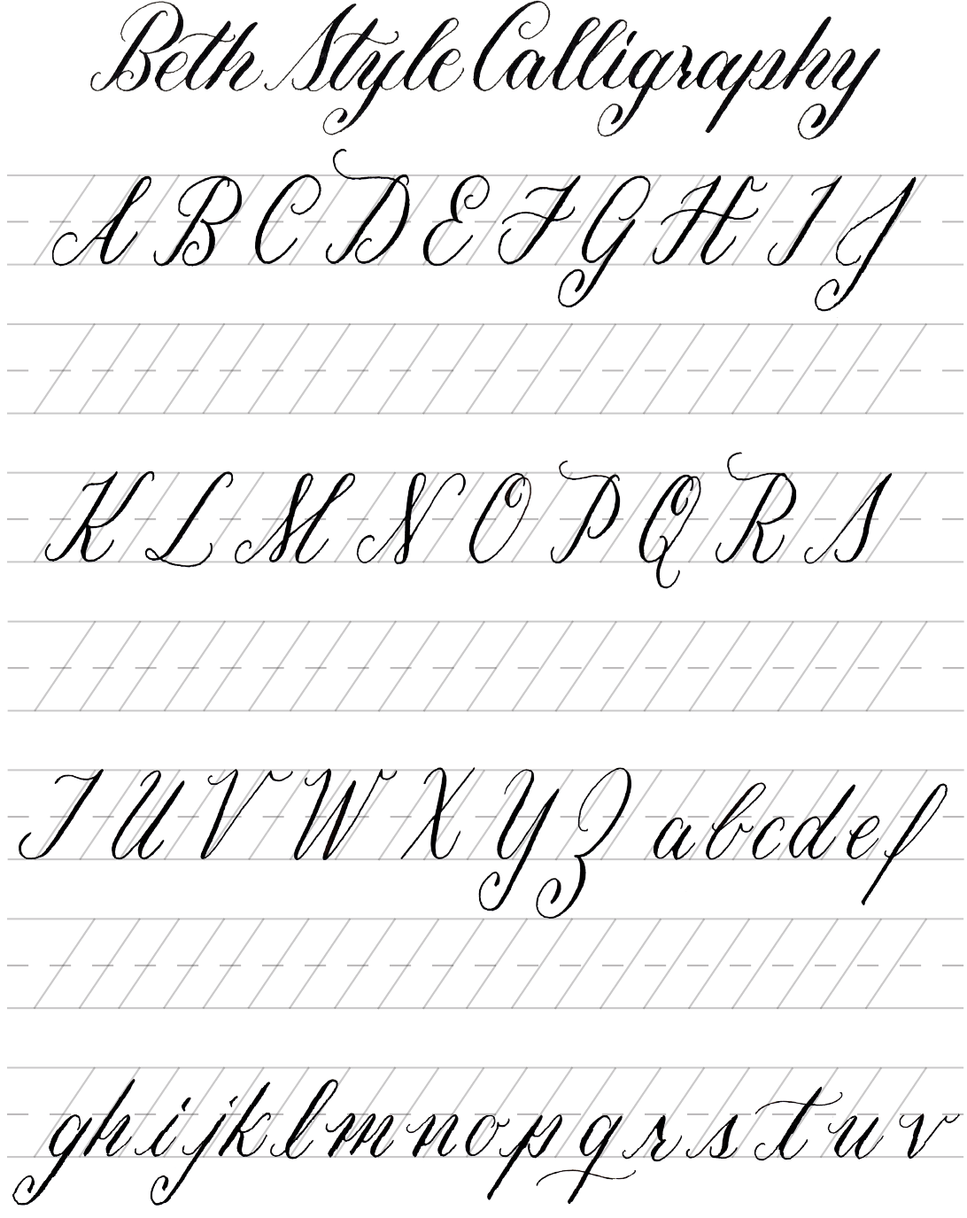 Beth Style Standard Calligraphy Worksheet 1 @The Postman's Knock ...