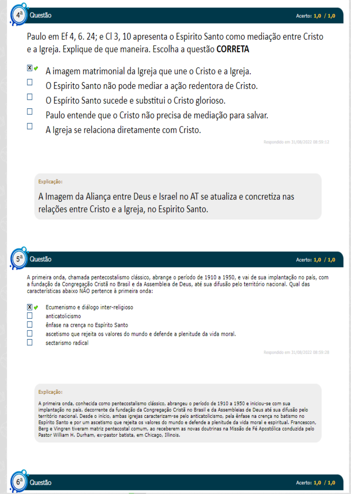 TEOLOGIA SISTEMATICA III-SIMULADO 31 AGO 2022 - Teologia Sistemática