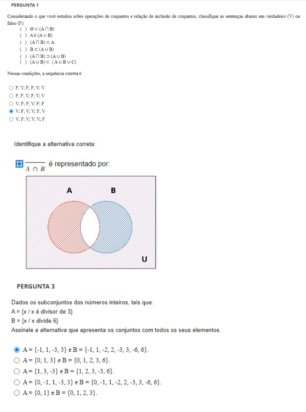 Quiz Matematica Basica UNIVESP Semana 1 a 5 - Matemática Básica