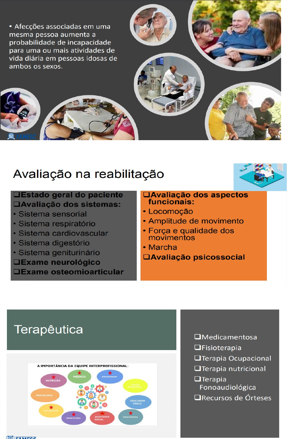 GERIATRIA - Instabilidade Postural / Quedas Síndrome da Fragilidade -  Geriatria