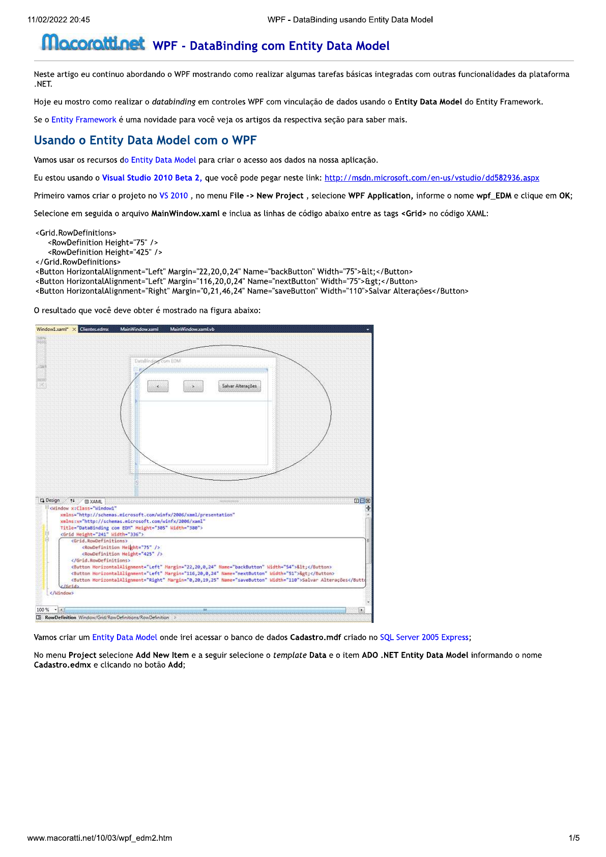 Wpf databinding com entity data model tecnologia da informa o