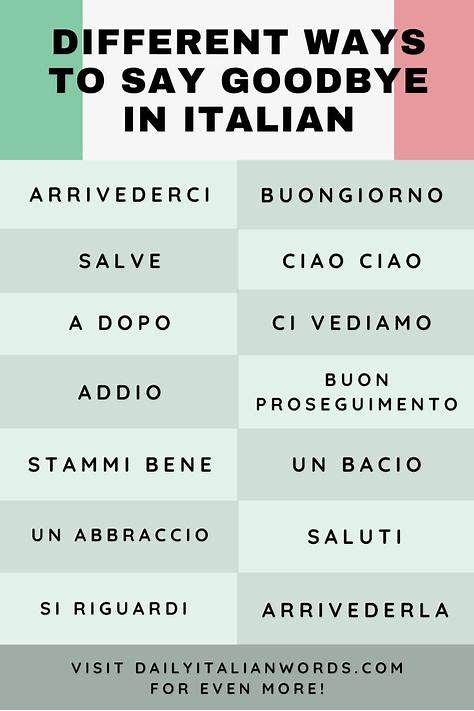 60 maneiras adequadas de dizer tchau em italiano