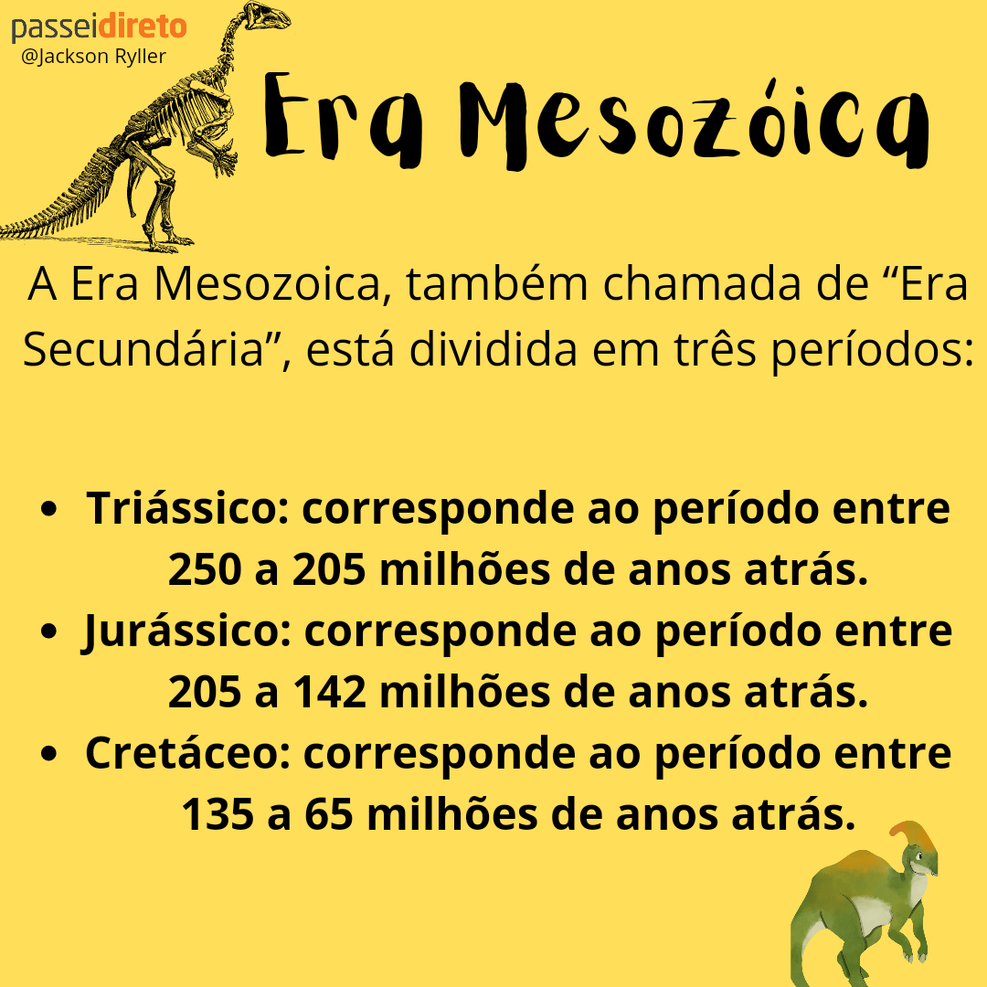 Era Mesozoica: principais características e eventos - Vou passar