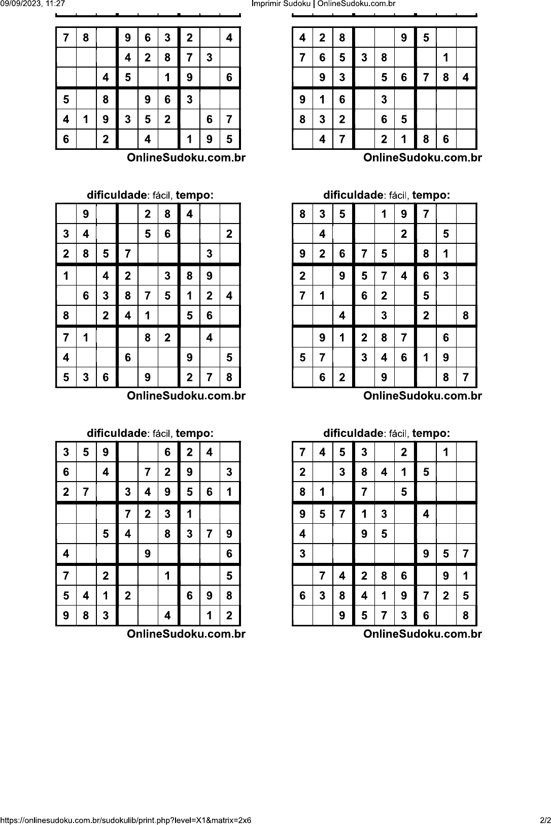 sudoku difícil 2x6 - Matemática