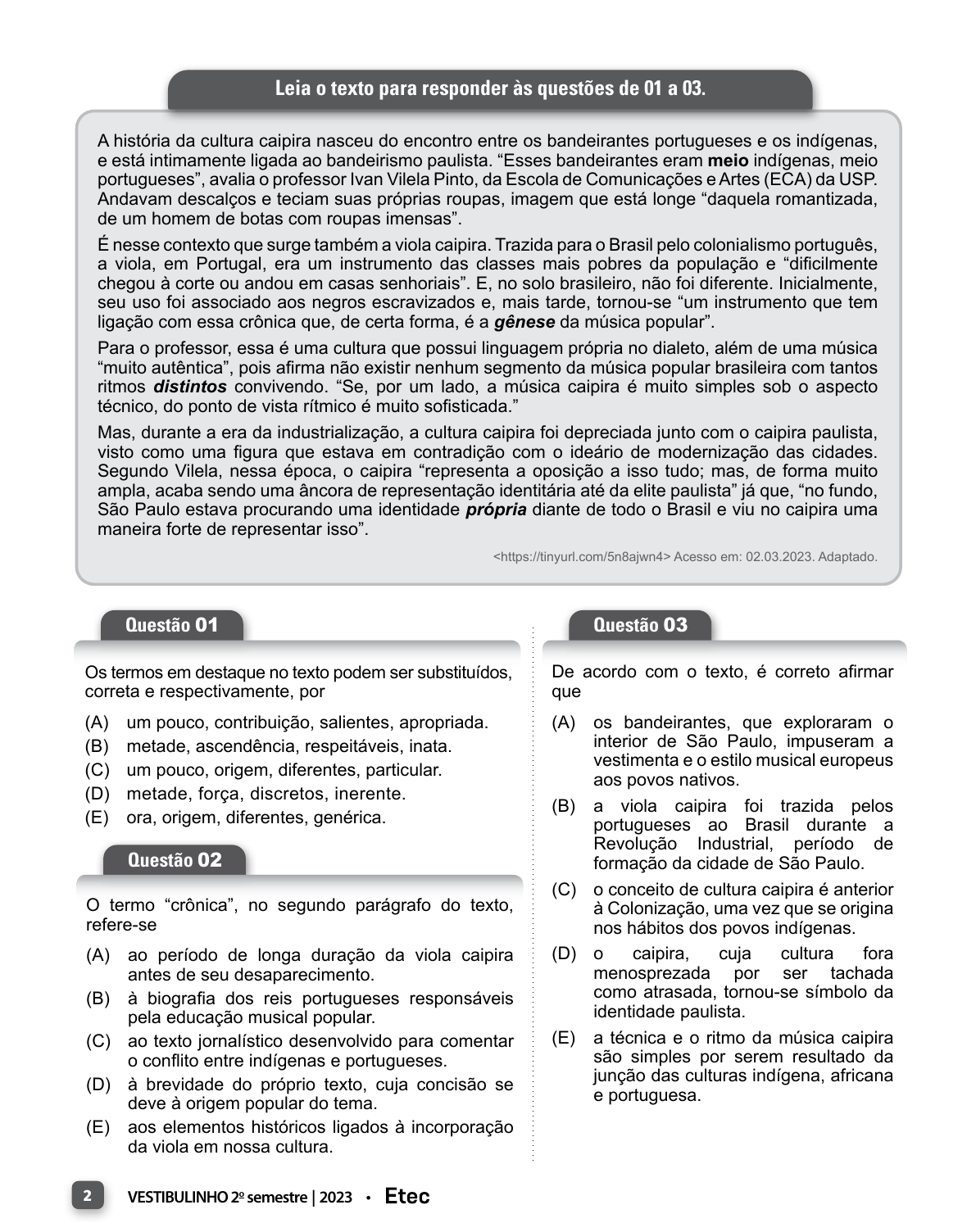 Etecs 2023/2: confira resultado do Vestibulinho