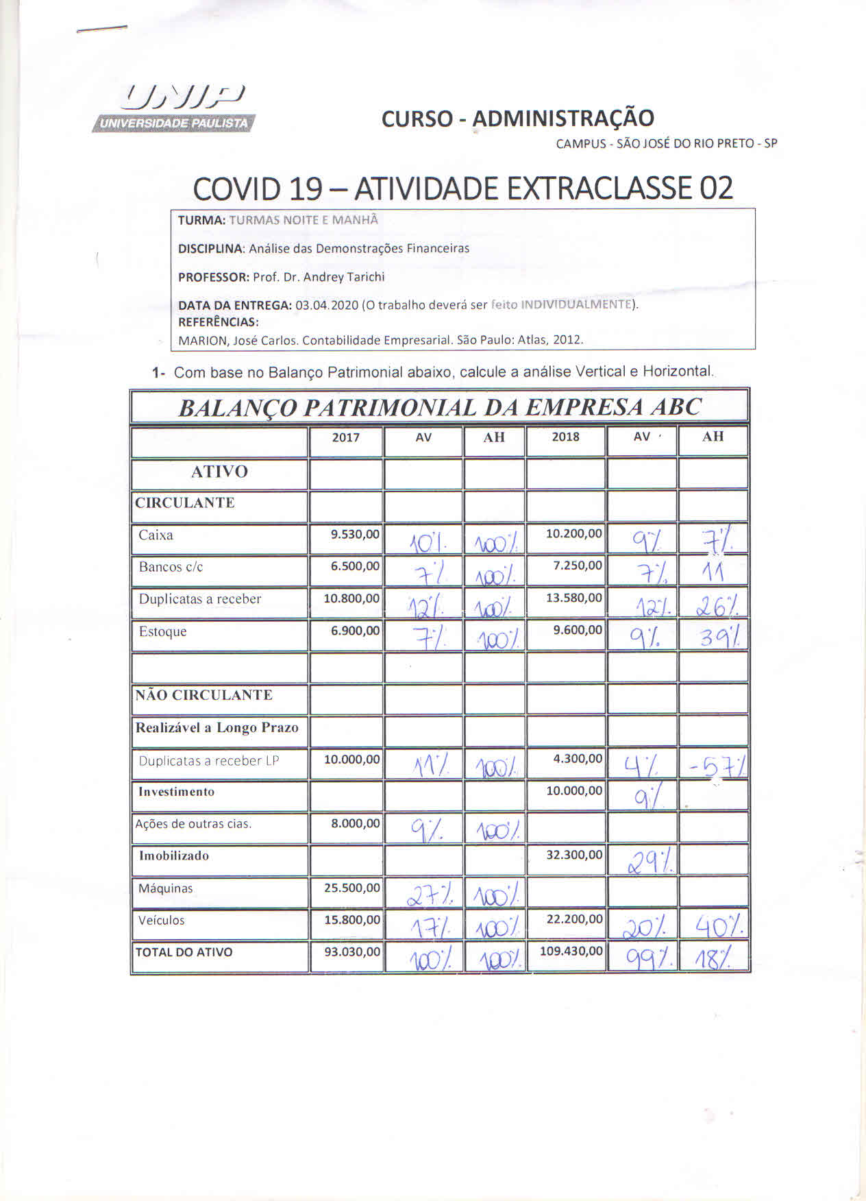 Trabalho de contabilidade