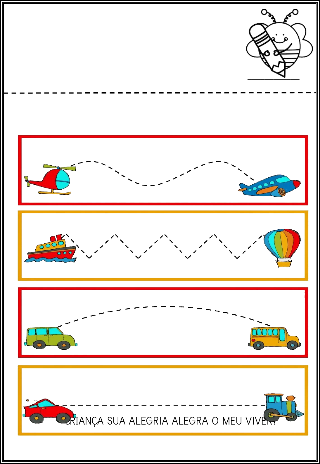 Vamos colorir o helicóptero – Pintura - Atividade Educativa para