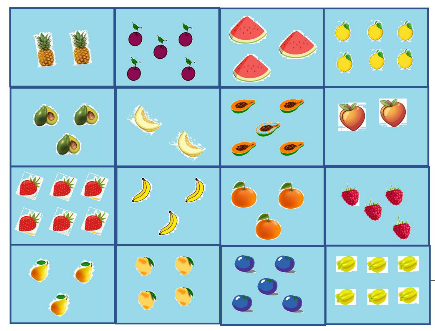 jogo da velha das frutas 3 - Matemática