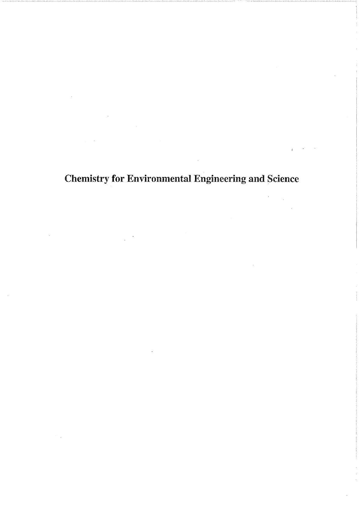 Sawyer, C and McCarty, P and Parkin, G 2003 Chemistry for