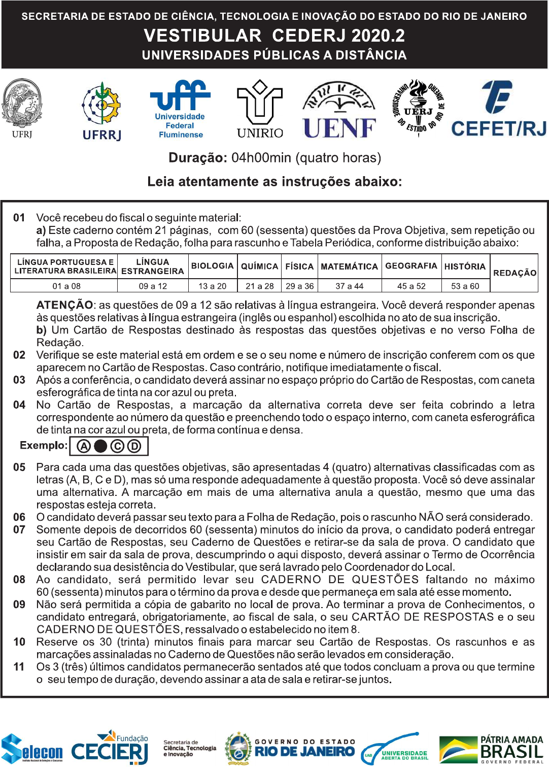 Prova-cederj-vestibular - Cederj