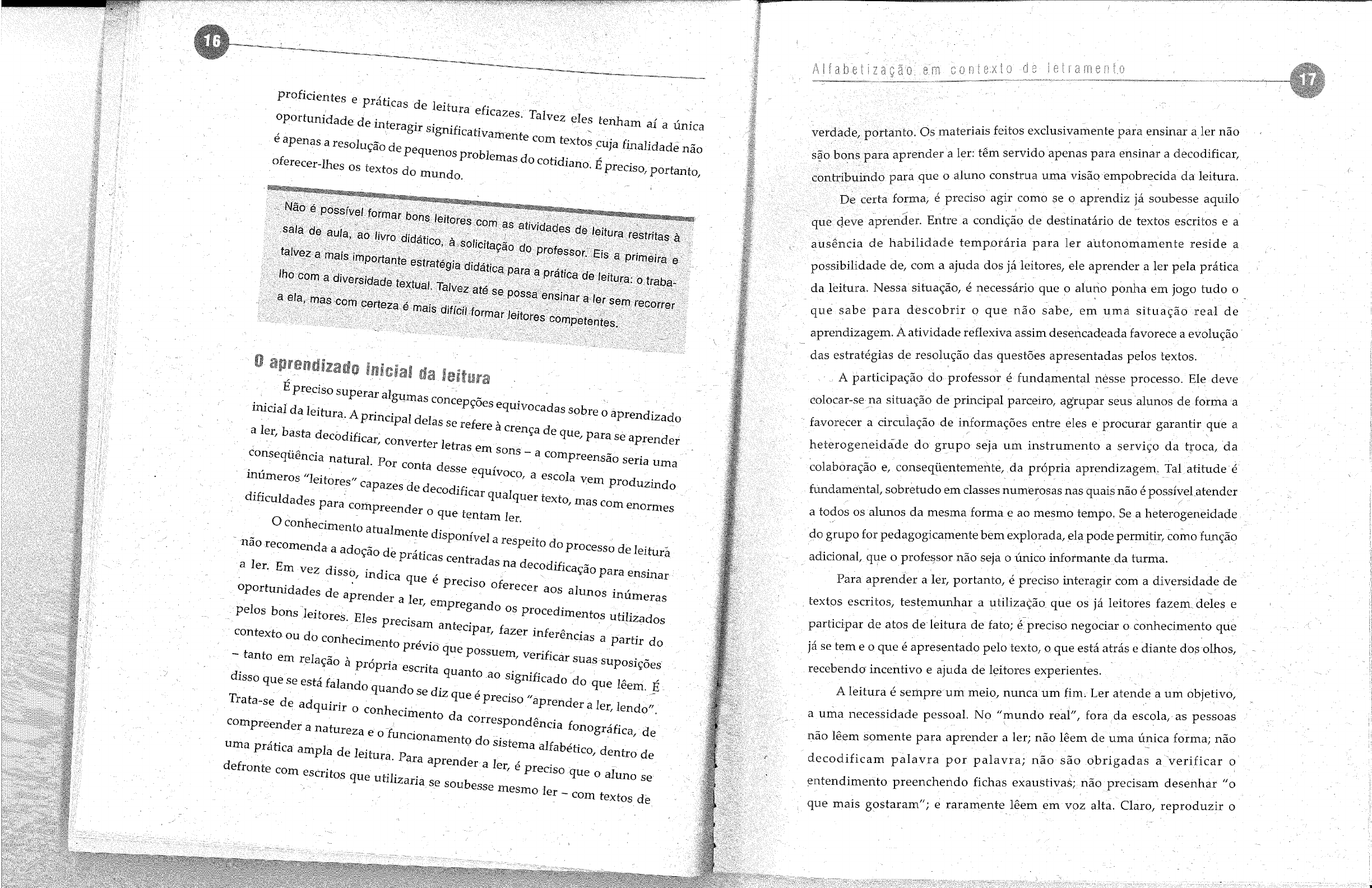 Leitura, produção textual e alfabetização em contextos de diversidade