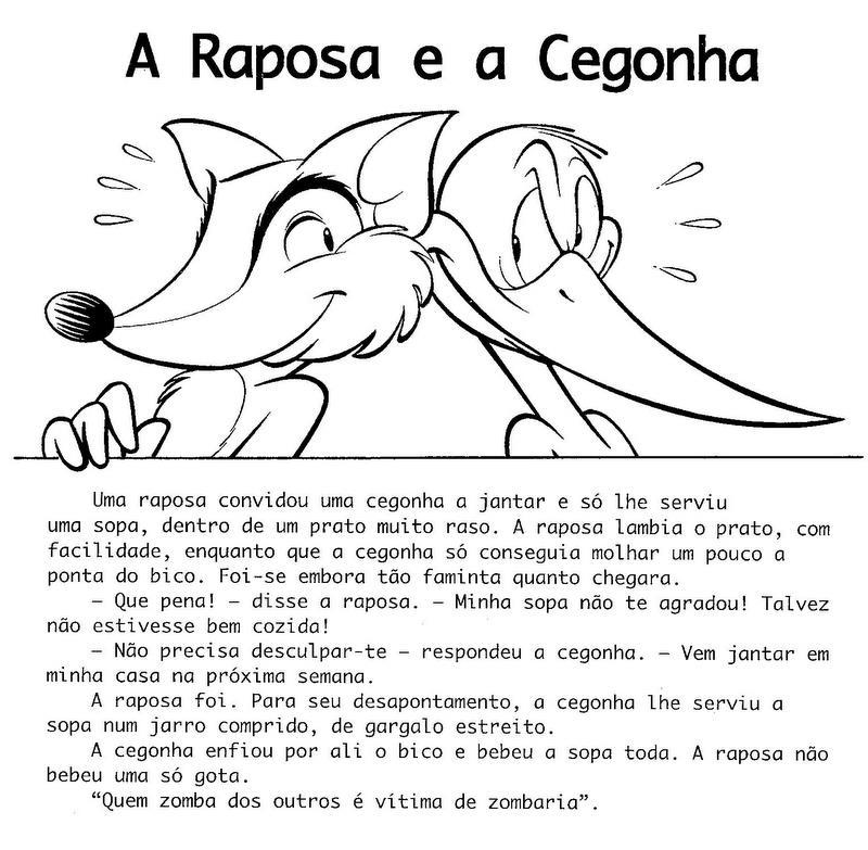 A RAPOSA E A CEGONHA - Metodologia da Língua Portuguesa