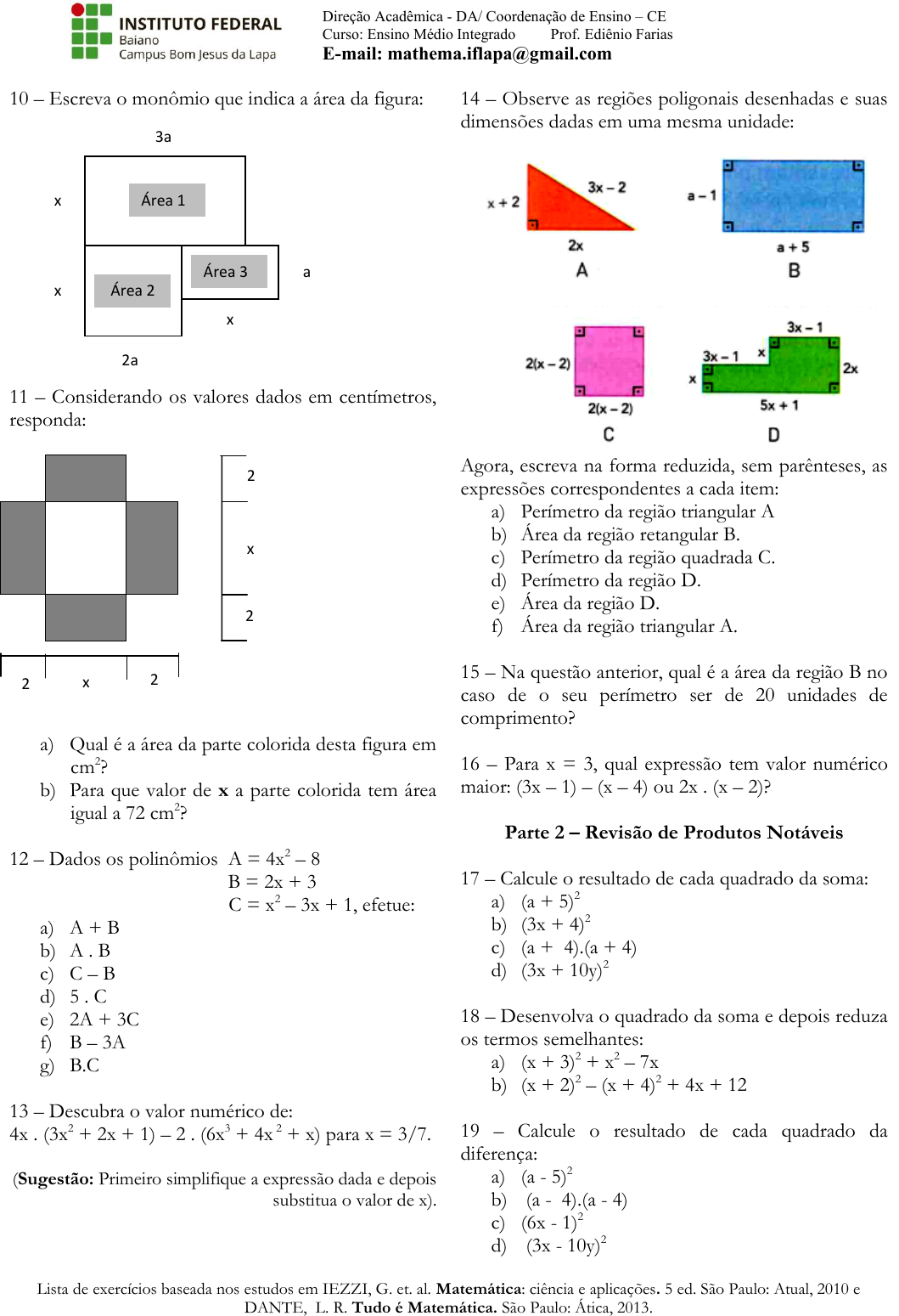 Exerccios Resolvidos De Polinmios E Equaes Polinomiais