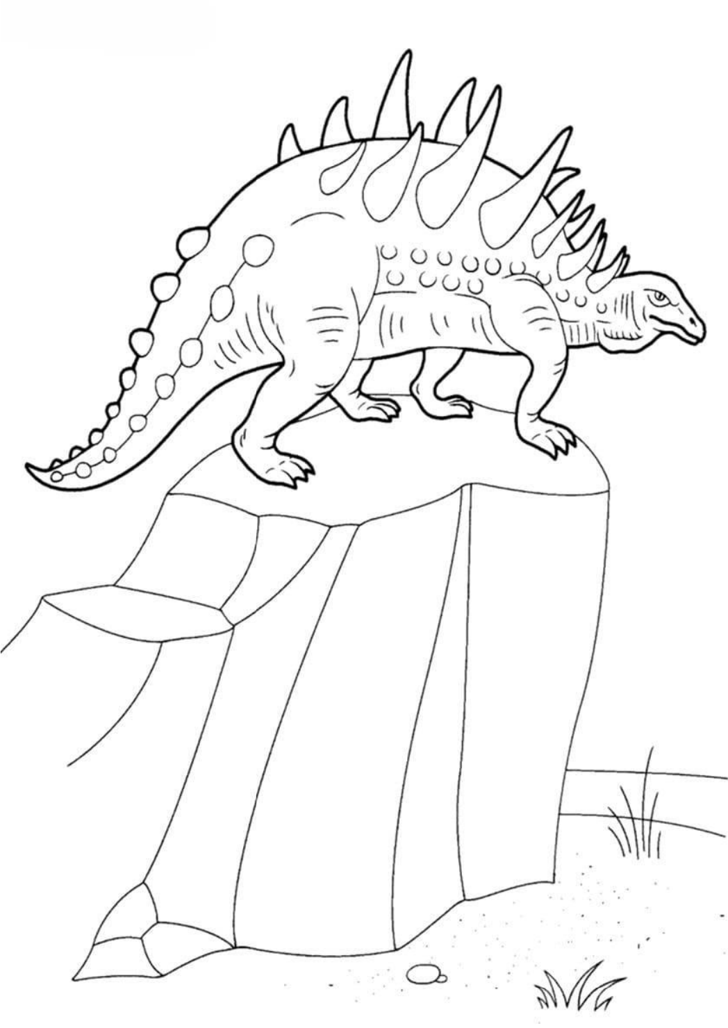 Desenho de dinossauro kawaii para colorir