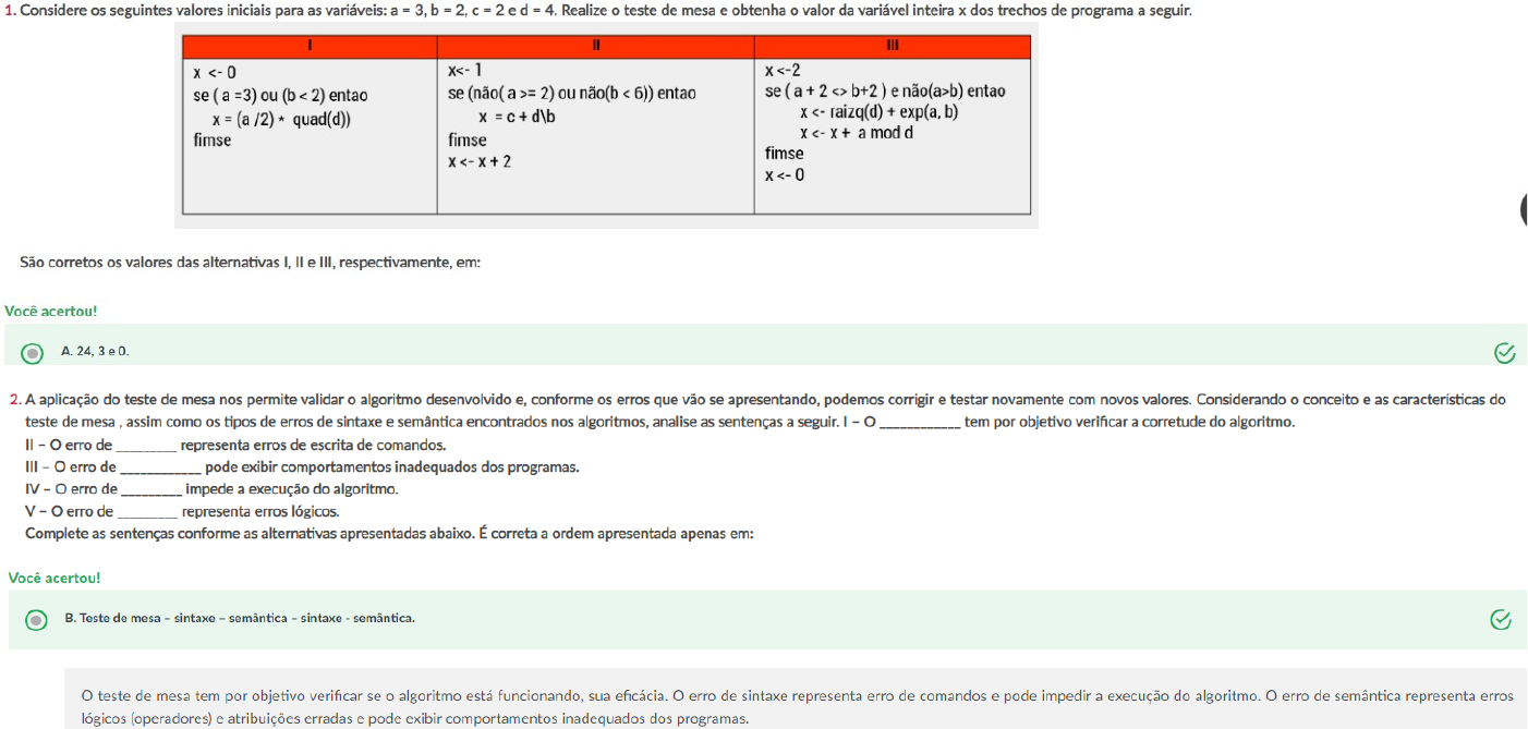 Considere o algoritmo abaixo desenvolvido segundo a sintaxe