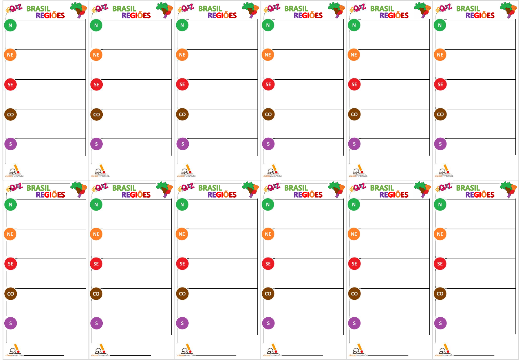 classe invertida: GeoQuiz Brasil: Regiões