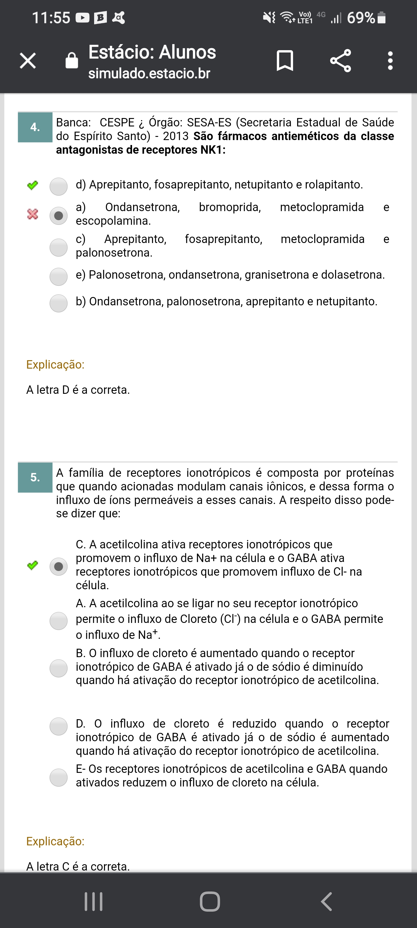 Simulados Farmacologia - Farmacologia Aplicada