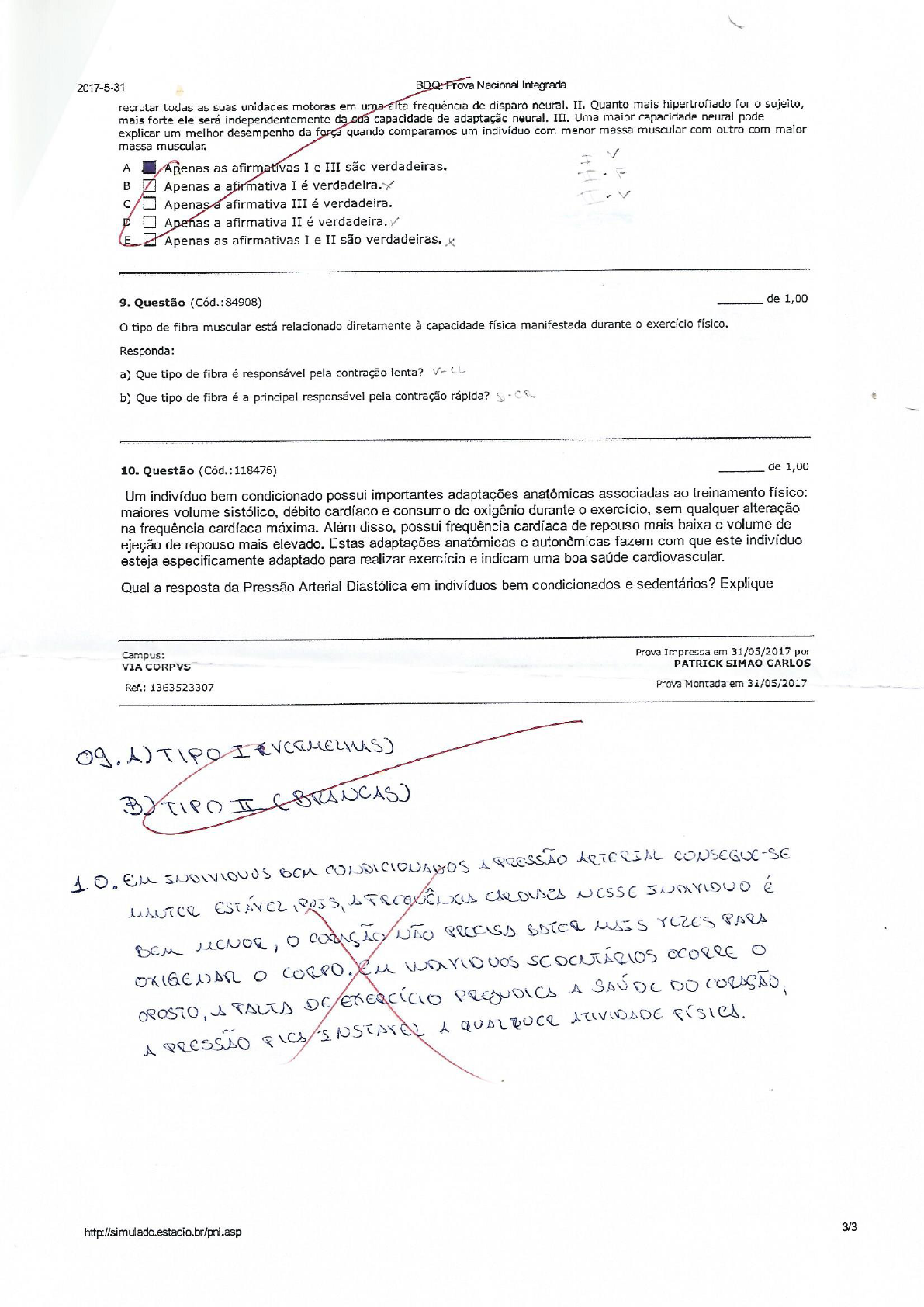 Av2 Fisiologia Do Exercicio - Fisiologia Do Exercício