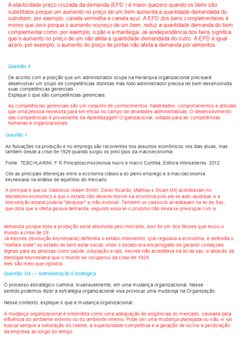 Prova Discursiva Administração Estrategica E Analise Economica