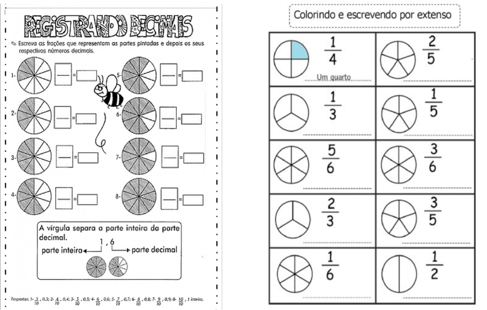 Atividade de Matemática sobre Frações - 6º Ano - 7º Ano - Com gabarito