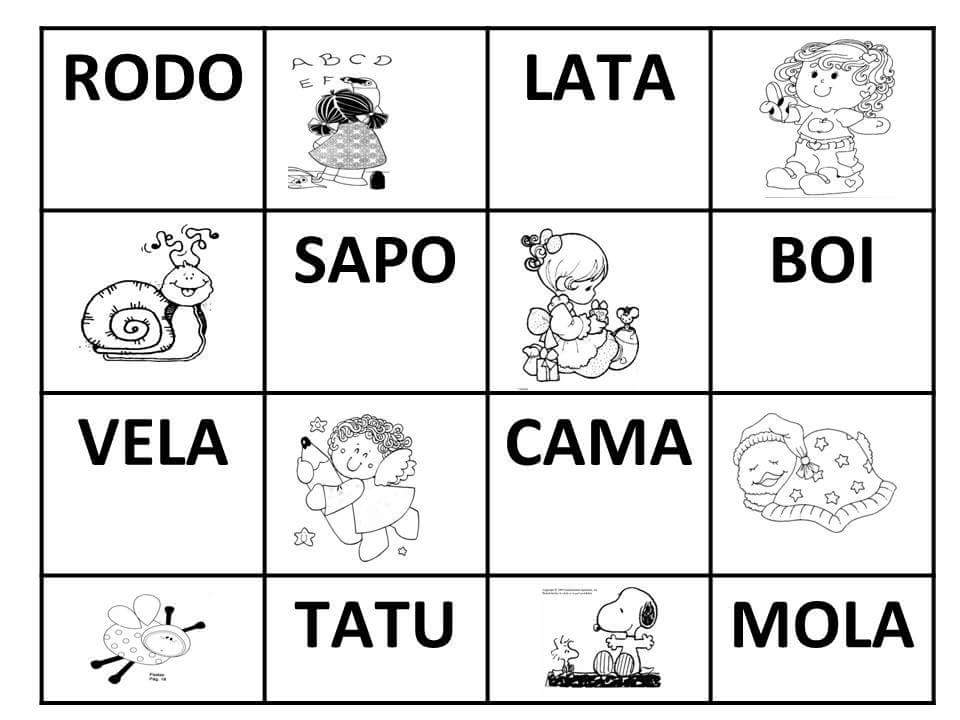 Bingo de palavras simples