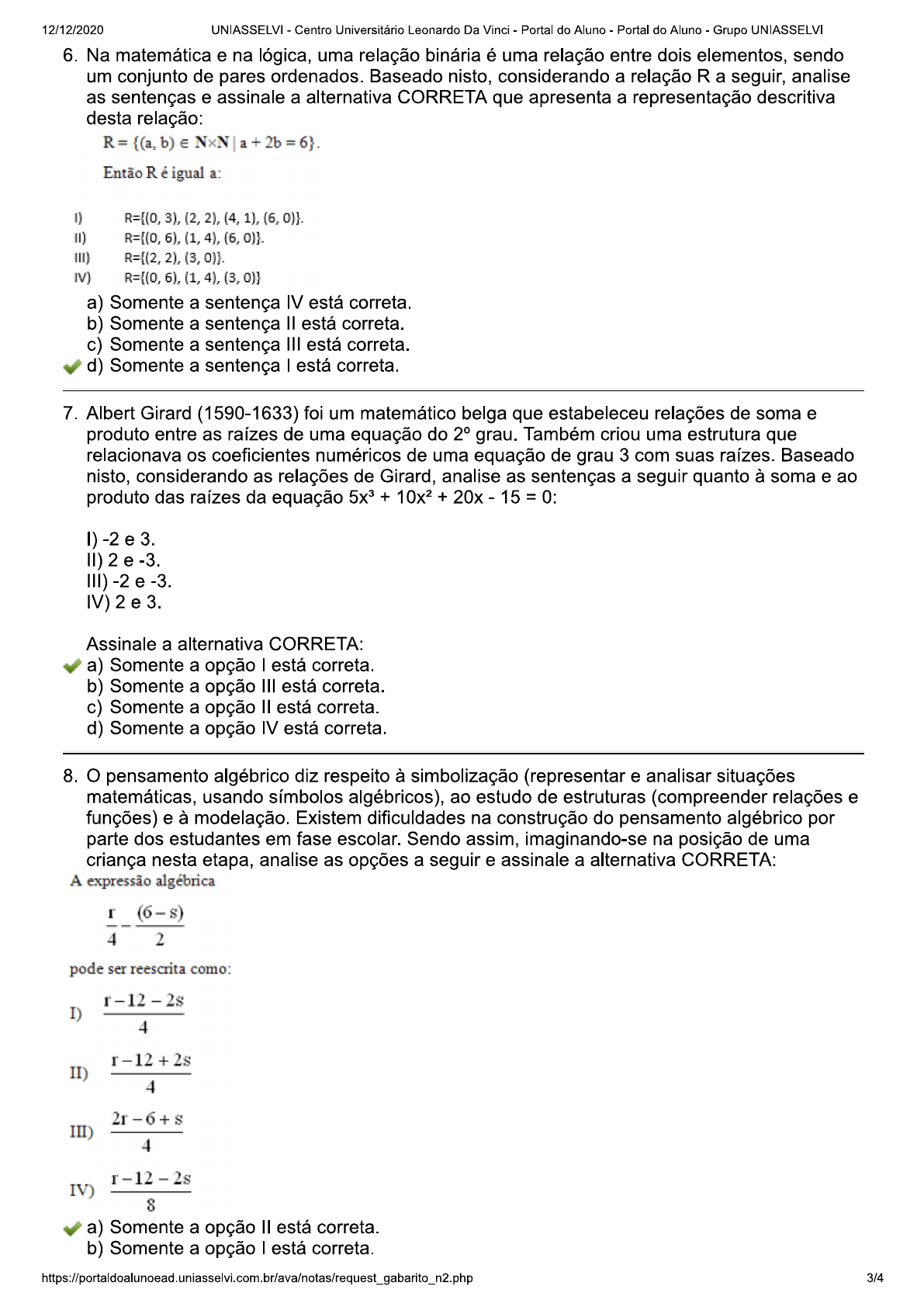 Estruturas Algébricas Prova Final Estruturas Algébricas