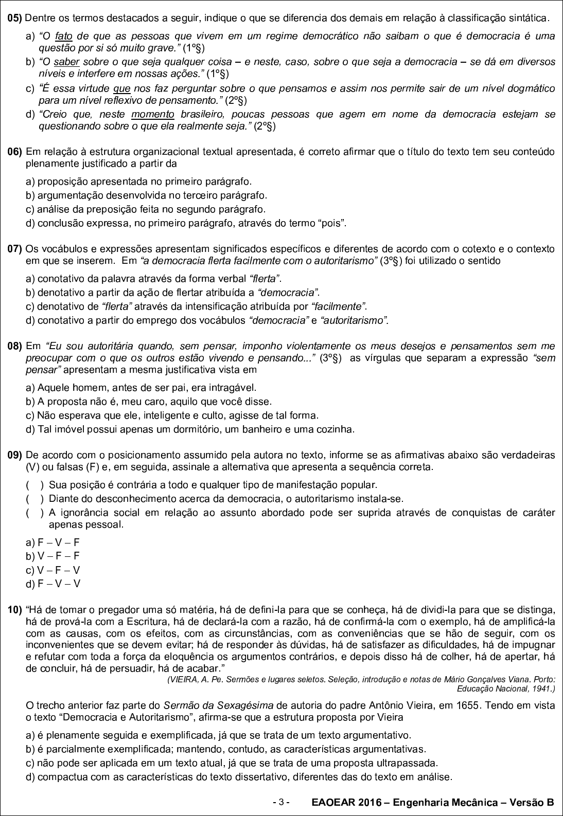 Prova Engenheiro Mecanico Fab 15 Engenharia Mecanica 5