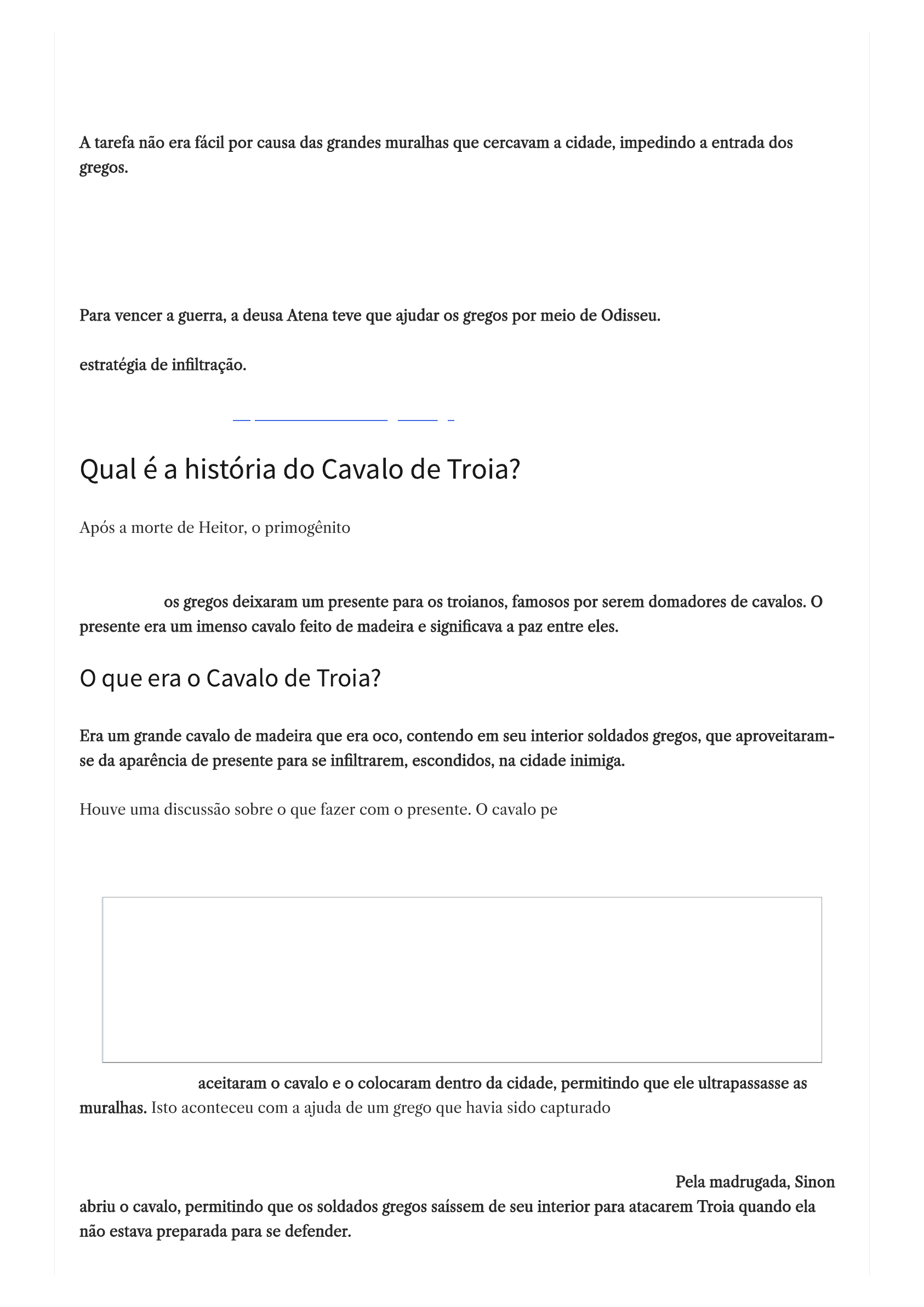 Cavalo de Tróia - Texto e Exercícios