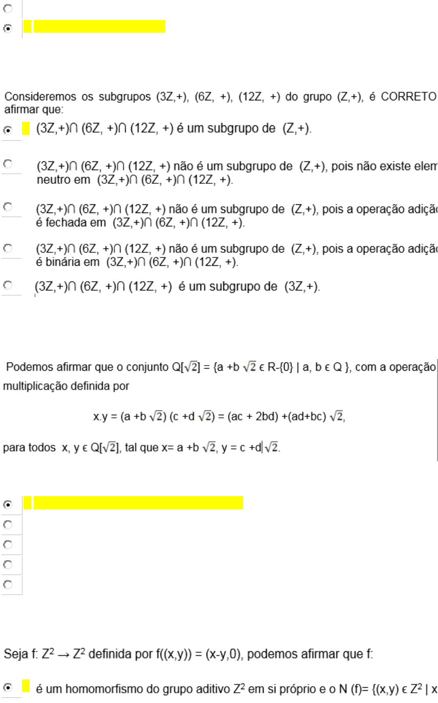 As Iii Estrutura Algebrica Estruturas Algebricas