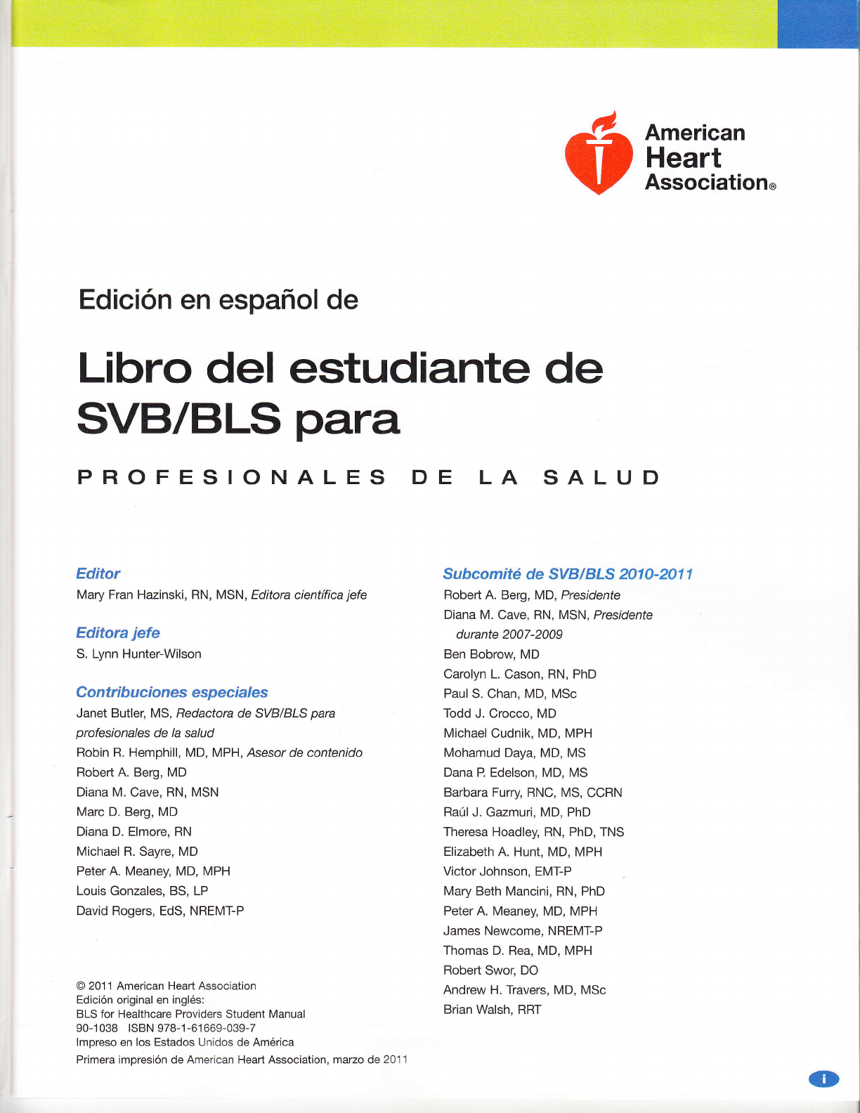 Svb Bls Para Profesionales De La Salud Libro Del Estudiante 2011 American Heart Association Cardiologia I Svb Bls Para Profesionales De La Salud Libro Del Estudiante 2011 American Heart Association Cardiologia I
