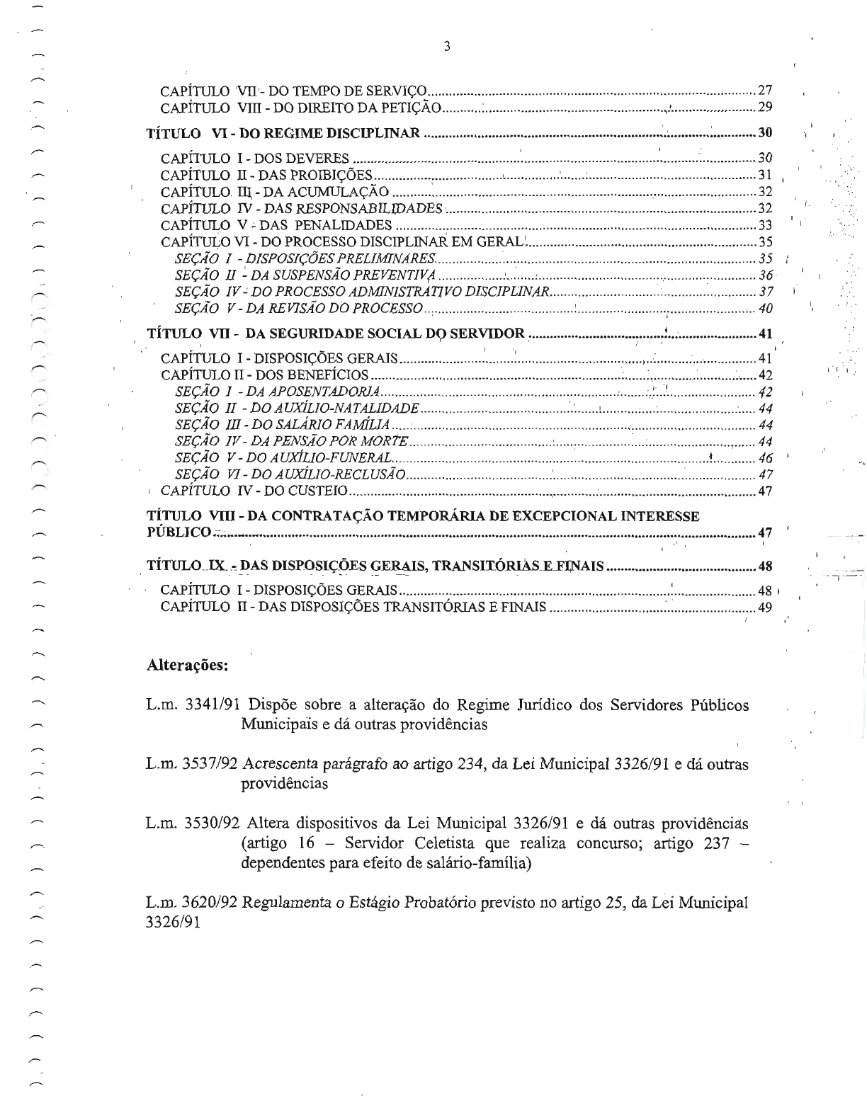 2 Lei Municipal Nº 3326 1991 Regime Jurídico Único E Alterações Legislação 3164